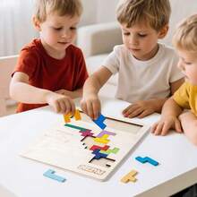 1pc Children's Puzzle: Suitable For 3-6 Years Old Boys And Girls, Educational Toy, Parent-Child Interaction, Board Game, Large Building Blocks, 3D Flat Puzzle Blocks, Develop Thinking Skills, Children's Intelligence Development, Educational Toy, Puzzle Solution Picture, Tabletop Game, Improve Children's Concentration, Parent-Child Interaction, Holiday Gift - Multicolor - View 8