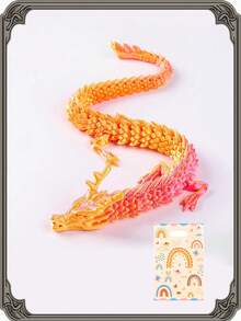 1个3D打印可动关节龙形摆件，附赠礼品袋，现代家居/办公室/活动装饰，收藏级雕像，适合14岁以上人群，可收藏、展示、装饰雕塑，现代设计，高清打印，水晶雕刻，摆件，奇幻爱好者圣诞礼物 - 彩色 - 查看 17