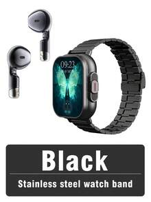 1st Ny smartklocka med inbyggda trådlösa dubbla hörlurar 2-i-1 multifunktionsskydd 2,01-tums pekskärm stöder trådlösa samtal Musik NFC-avkänning Sömnhälsoövervakning Stegräknare Väderlarmmeddelande Visa flera sportlägesarmband Lämpligt för olika smartphones - Multifärgad - Visa 13