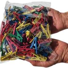 Clothes Pegs Set 100 Pieces Plastic Clothes Pegs And Clotheslines Various Assorted Colors - Multicolor - View 4