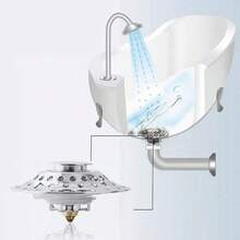 三合一通用浴缸排水塞 - 一体式浴缸排水塞，带盖，双重过滤设计，弹簧式浴缸排水塞，适用于更换排水孔