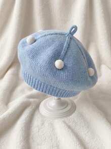 1顶婴儿贝雷帽，幼儿针织画家帽，多功能女童针织帽 - 彩色 - 查看 5
