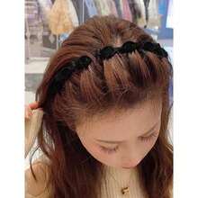 3/2/1pc Flocked Braided Hair Clips/Set, 3 Colors, Perfect For Styling Side Bangs And Broken Hair, Hairpin And Headband Combo,Hairband,Hair Hoop,Gifts,Travel,Gifts For Women,Hair Stuff,Stocking Stuffers - 彩色 - 查看 4