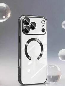 1 Stück schwarze magnetische, elektroplattierte kabellose Ladephone-Hülle kompatibel mit iPhone 11/12/13/14/15/16 Pro, 16 Pro Max, 16E/17pro/17promax/Apple Air/17, wasserdicht, stoßfest, kratzfest - Schwarz - Übersicht 3