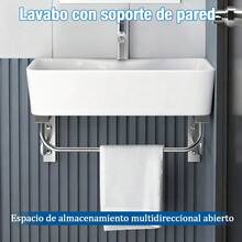 Rectangular Lavabos Moderno Con Espejo + Toallero + Estante - Blanco - Ver 10