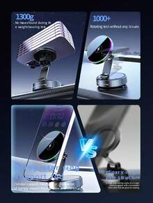 车载磁吸无线充电支架，可折叠便携，15W无线磁吸充电器，真空吸盘式设计，适用于手机，可伸缩折叠支架，适用于汽车、桌面和健身场所，不含电池 - 彩色 - 查看 9