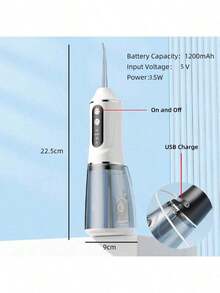 Máy tăm nước điện cầm tay, 3 chế độ cường độ, 4 đầu phun, chăm sóc răng miệng tại nhà, bảo vệ răng, có lợi cho sức khỏe răng miệng, thích hợp cho các chuyến công tác và du lịch. - Nhiều màu - Xem 12