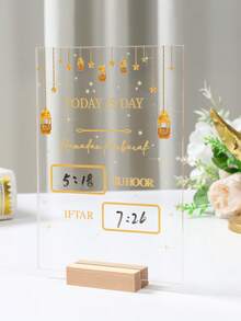 1个透明斋月倒计时日历装饰，配有可擦笔，斋月祝福，开斋节快乐亚克力日历装饰，斋月灯笼设计日历装饰，斋月派对餐桌装饰，斋月祝福，开斋节快乐，斋月装饰，斋月橱柜装饰，斋月派对礼物，斋月房间装饰，斋月家居装饰，斋月祈祷，开斋节礼物，斋月礼物，派对礼品 - 透明eid - 查看 4