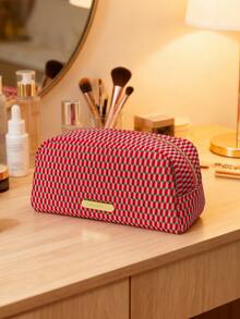 Bvlgari Pink Embroidered Patchwork Cosmetic Bag - Embroidered Fabric Patchwork Makeup Bag, Fashion Patchwork Pouch, Travel Cosmetic Storage Bag - Pink - View 4