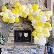 36个黄色和白色哑光气球，适合女孩/男孩生日、迎婴派对、毕业典礼、周年纪念、婚礼、阳光派对和其他庆祝活动 - 彩色 - 查看 6