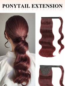 nimoki 18 Inch Heat Resistant Wavy Synthetic Fiber Ponytail Hair Extensions, For Everyday Wear (Wine Red) - Burgundy - View 12