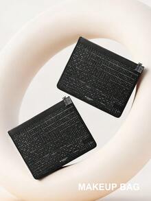 Givenchy Black Mesh Cosmetic Bag - Transparent Mesh Makeup Bag, Large Capacity Clear Travel Toiletry Bag, Lightweight Breathable Patterned Makeup Pouch - Black - View 9