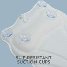 WONDERfoam - Almohada de baño ergonómica acolchada gruesa para tina apoyo para el cuello y la espalda ventosas fuertes lavable a máquina malla transpirable de secado rápido accesorios de spa de - Blanco - Ver 4