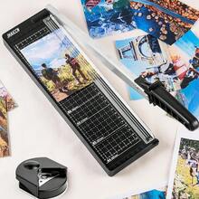 黑色圆角裁纸刀，铡刀式裁纸刀，一次可裁切 8 张纸，适用于工艺品制作、教室和办公室。 - 均碼 - 查看 4