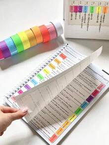 Colorful Handwritten Label Sticker Tape, Index Highlight Marker, Fluorescent Sticky Notes, Student Adhesive Memo Pads, Supermarket Price Stickers, Single Row Price Labeling Machine Labels, General Purpose Labels, Wholesale School Supplies - Multiple Colors Will Be Randomly Distributed (approximately 500 Stickers). - View 2