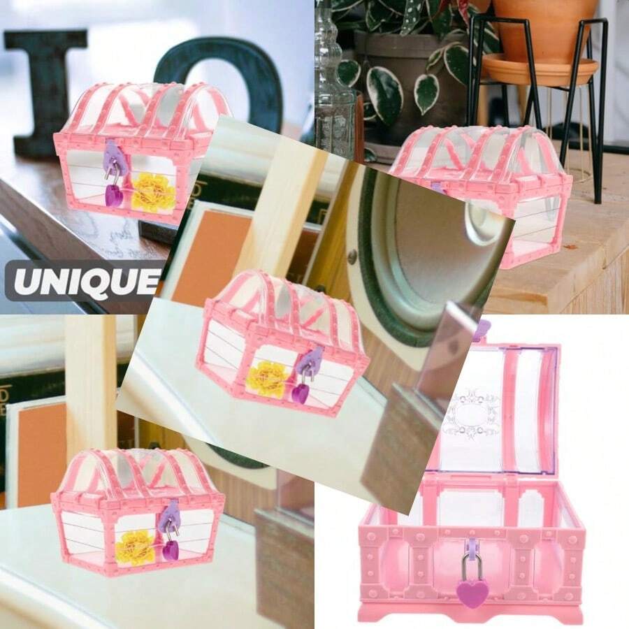 VILLCASE Caja de Joyeria Infantil Tipo Cofre Cierre Caja de Cristal para Almacenamiento de Gemas y Joyas Estuche Compacto para Niñas Organizador Multifuncional para ColorConveniente y duradero,Los favoritos de los niños - Multicolor - Ver 1