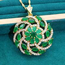 قلادة بندانت مطلية بالذهب عيار 18 قيراط ذات تصميم كلاسيكي وأنيق مرصعة بزركونيا ملونة، صناعة تقليدية، مناسبة للارتداء اليومي والحفلات وهدايا عيد الميلاد، مجوهرات متعددة الاستخدامات لجميع المواسم