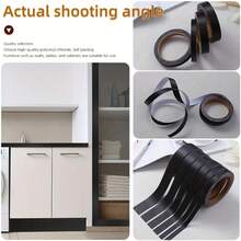 1pc 10m/393.7Inch Contemporary Style Black Wood Grain Self-Adhesive Border Stickers, PVC Material, Wall And Door Frame Renovation, Decorative Edging Wrapping Trim - Multicolor - View 7