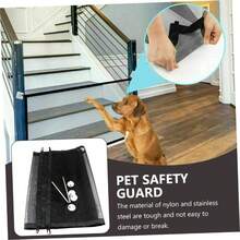 Puerta de  para Bebs y Mascotas Protectora Retrctil Malla Resistente y Plegable para Aislamiento y  Puertas y Escaleras para Perros y Pequeos - Negro - Ver 10