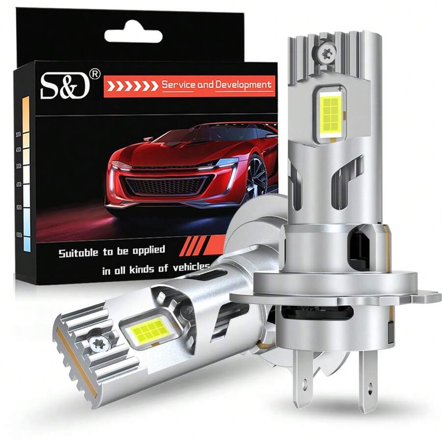 S&D H7 LED Bulb 20000 Lumens H7 LED Headlight Canbus Error-Free Auto Turbo Boost Lamp Fog Light Plug And Play Headlight 6000K 12V 24V - H7 - View 1