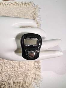 Contador manual portátil con forma de anillo, color macaron, pantalla digital hasta 99999, herramienta de conteo con forma de anillo, para uso doméstico/oficina, estadísticas de actividades/recuento de almacén/recuento de cuentas de oración, pequeño regalo de actividad, artículo esencial para el Ramadán - Multicolor - Ver 17