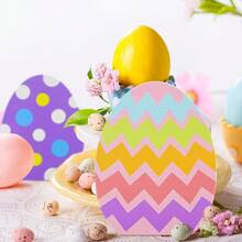 10/20pcs DIY Wooden Hollow Egg Pendant Crafts, Easter Hanging Decor For Home Gathering, Painting Gift, Includes 20 Patterns And 20 Strings