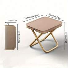 Taburete plegable portátil para picnic, silla de camping duradera para exteriores, taburete plegable ligero, adecuado para picnics al aire libre, campamentos/pesca pequeños, ideal para senderismo, navegación o conciertos al aire libre - Caqui - Ver 1