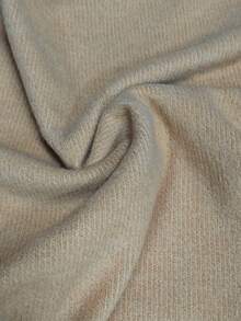 Plus-Size Women's Fashion Cartoon Kitten Holding Croissant Printed Faux Sweater Crewneck Pullover, Autumn Commuting Versatile And Slimming Top. Women's Casual Fashion Commuting Elegant Top Suitable For Autumn And Winter, Home Wear, Or Going Out. Made Of Soft And Comfortable Fabric, Machine Washable. Autumn And Winter Top, Cute Knitted Top, Elegant Winter Top, Warm Winter Top, Autumn Top. - Camel - View 4