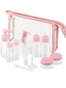 7pcs Travel Bottles Kit, TSA Approved Travel Size Containers For Toiletries Leak Proof Refillable Liquid Travel Accessories With Toiletry Bag For Cosmetic Shampoo Conditioner Lotion, Portable Accessories Storage - Black - View 12