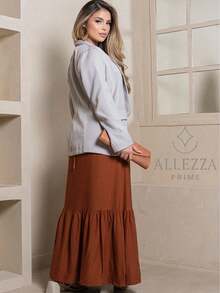 Max Blazer Tailored Luxury Casual Basic Social Sport Elegant Slim Fit Fitted New Release Simple Fabric Faux Pockets Blazer Evening Holiday Wedding Office Daily Birthday Party Formal And Evening Travel Stage And Concert Airport Wear All - 淺灰色 - 查看 7