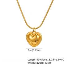 Collar de Corazón de Acero Inoxidable para Mujeres - Dorado - Ver 8