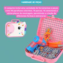 Montessori Educational Building Block Set, 283 Pieces - Rosa Pálido - Ver 4