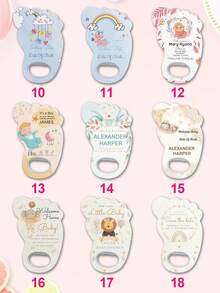 定制个性化脚印磁性开瓶器。送给孩子的第一份礼物。成长纪念品。生日派对礼物。一周岁生日派对礼物。礼物 - 腳印 - 查看 9