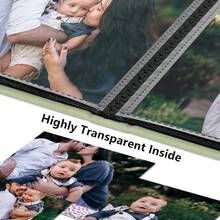 4x6 Photo Album With 24 Pockets Linen Cover Front Window Mini Picture Book Travel Wedding Memory Organizer Light Green - 1 - View 5