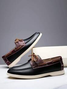 男士休闲乐福鞋、柔软男士运动鞋、户外鞋 - 黑色 - 查看 1