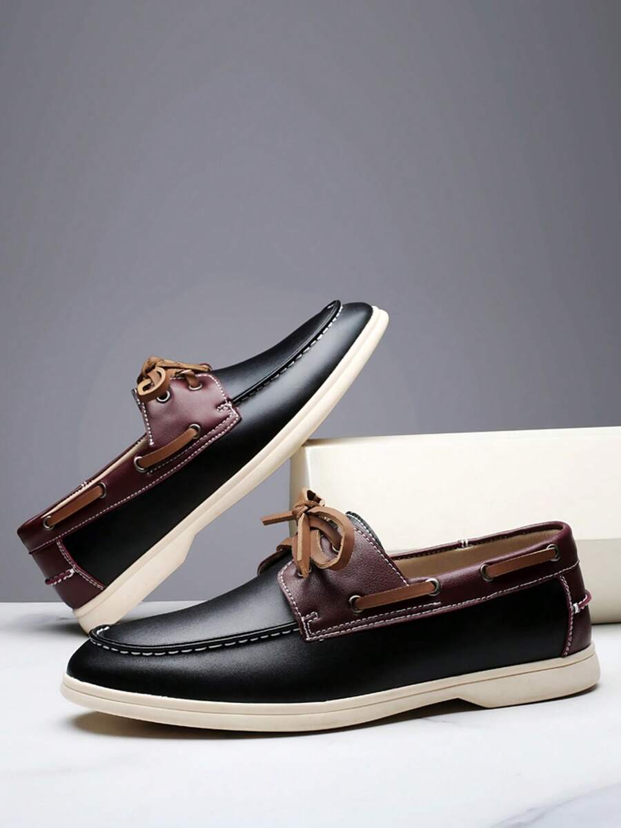 男士休闲乐福鞋、柔软男士运动鞋、户外鞋 - 黑色 - 查看 1