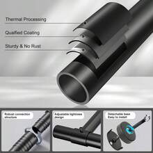 重型金属衣架，现代风格服装杆，壁挂式衣柜衣架，适用于洗衣房和衣柜，哑光黑 - 黑色 - 查看 9