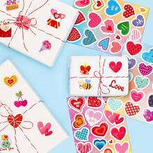 8/16/32/48 piezas Pegatinas del Día de San Valentín, Pegatinas coloridas con forma de corazón para el Día de San Valentín, Etiquetas con forma de corazón, Adecuadas para sellar, decorar cajas, manualidades del Día de San Valentín, Ideal para fiestas infantiles, actividades escolares, recompensas en el aula, intercambio de regalos, premios de clase, relleno de bolsas de regalo, etc. - Día de San Valentín - Ver 6