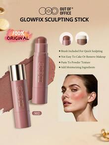 OUT OF OFFICE Thỏi tạo khối GLOWFIX Sculpting Stick S02 Luminous Contouring Stick - Thiết kế hai đầu, tạo đường nét khuôn mặt sắc sảo, màu sắc lâu trôi, kết cấu mịn màng, dưỡng ẩm, phù hợp cho trang điểm hàng ngày và khi đi du lịch, 5g/0.18oz - S02 - Xem 2