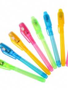 12pcs Random Color Invisible Ink Marker Pen With LED UV Light, Ballpoint Pen For Secret Message, Game Gift, Calligraphy Pen, UV Party Gift, Random, Transformable Pen, Gift - Multicolor - View 3