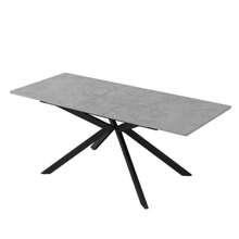 Extendable Dining Table, Automatically Extendable Dining Table, Rectangular Dining Table, Coffee/Leisure Table, L150/180 X W70 X H76 Cm, Cross Leg Design, Cement Pattern, Black And Grey (OLD SKU:N634P16777582) - 灰色 - 查看 9