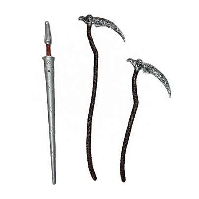 1件维京英雄角色扮演道具，十字军骑士唐吉诃德长矛道具，死神镰刀道具，可拆卸空心道具，适用于舞台表演、角色扮演、电影拍摄，实现英雄梦想场景