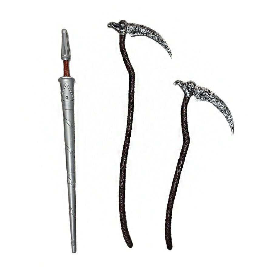 1件维京英雄角色扮演道具，十字军骑士唐吉诃德长矛道具，死神镰刀道具，可拆卸空心道具，适用于舞台表演、角色扮演、电影拍摄，实现英雄梦想场景 - 彩色 - 查看 1