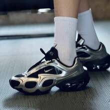 Nike Women's New Air Max Muse SE Cushioned Air Bubble Sports Running Shoes - Silver/Black - View 1