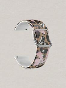 Leopard Print Bow 20/22 Mm Universal Strap Compatible With Samsung, Huami, Garmin, Honor Smartwatches - Silicone Surface Strap Pattern Compatible With GT2/Gt3, Watch 3/Galaxy - White - View 1