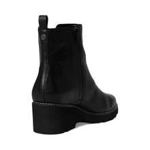 Botines Vionic Aria para mujer talla 9.5 en cuero negro con cremallera lateral y tacón de cuña - Negro - Ver 5