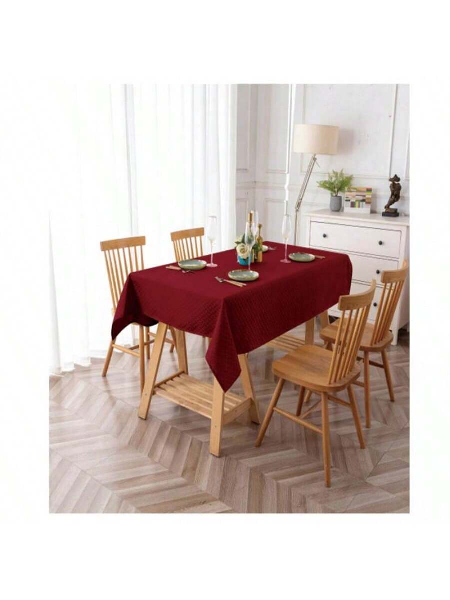 mantel rectangular color rojo vino de alta durabilidad de 140cm*180cm