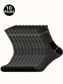 5/10/20 Pairs Men's Letter Socks, Work Letter Socks, Fitness Sports Socks, Running Socks, Walking, Daily Outfit, Casual Home Socks - Multicolor - View 21