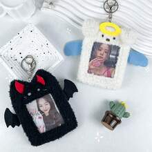 1pcs  Angels, Devils, Puppies And Kittens, Furry Card Holder Pendant. Transparent Card Holder. Can Store Star Chasing Cards And Photos Of Idols.  Card Holder. Multifunctional Portable Pendant. - 彩色 - 查看 3