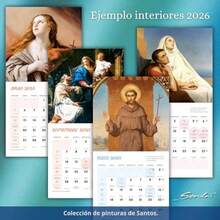 Calendario 2026 - Calendario de Pared Católico | Engrapado - Enero a Diciembre 2026 | Con Pinturas de de la Época del Renacimiento y Barroco | 2026 Wall Calendar | Calendarios con Planeador Mensual | Sendas(Catolico) - Multicolor - Ver 5